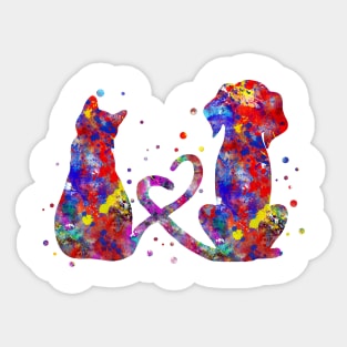 Cat and dog Sticker